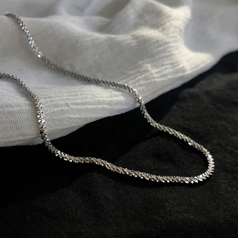 New Popular Silver Colour Sparkling Clavicle Chain